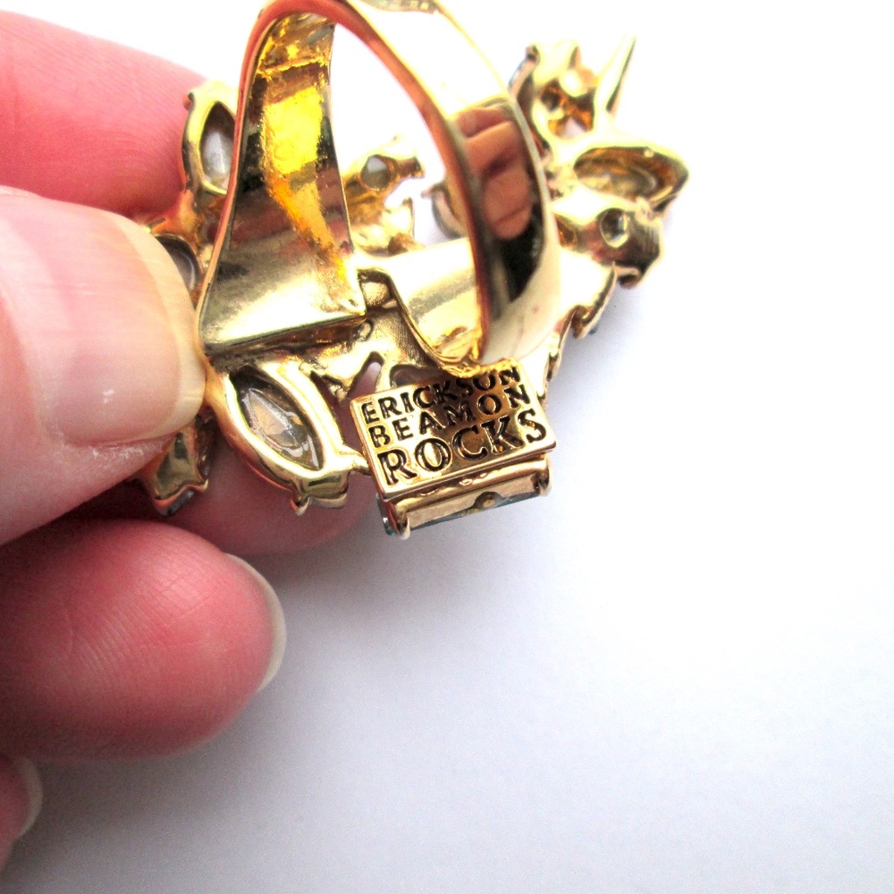 💍🦚 ERICKSON BEAMON ROCKS Cocktail Ring Size 7 - Picture 13 of 15